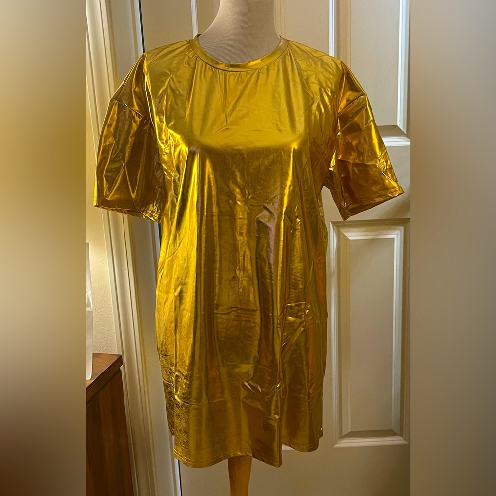 SHEIN Gold Metallic Dress